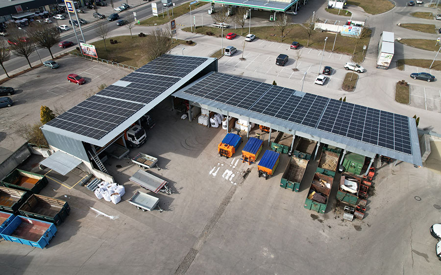 Stadtbetriebe Steyr Energiekonzept Photovoltaik Flugdach